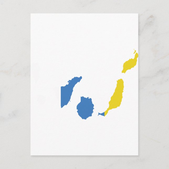 Canary Islands flag map Postcard (Front)