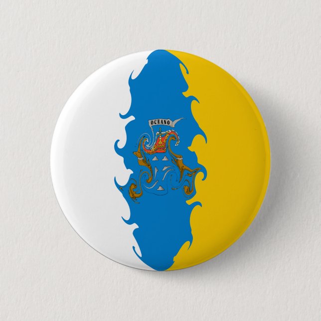 Canary Islands Gnarly Flag 6 Cm Round Badge (Front)