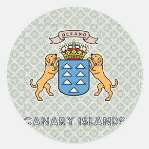 Canary Islands High Quality Coat of Arms Classic Round Sticker