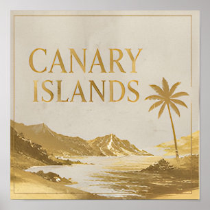 Canary Islands Minimalist Coastal Landscape Poster