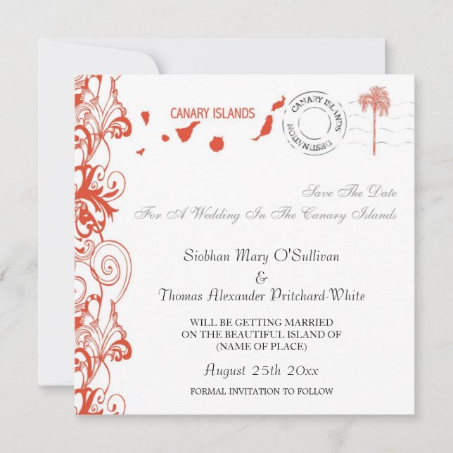 Canary Islands Save The Date (Front)