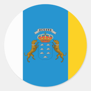 Canary Islands (Spain) Flag Classic Round Sticker