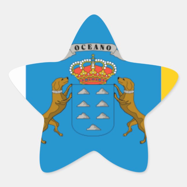 Canary Islands (Spain) Flag Star Sticker (Front)
