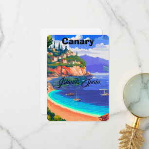 Canary Islands Spain Travel Postcard Art, Spain Tr