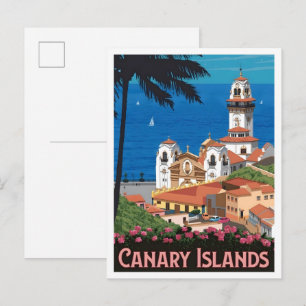 Canary Islands Vintage Travel Postcard