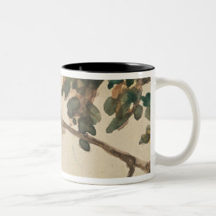 Canary on an Oak Tree Branch Two-Tone Coffee Mug