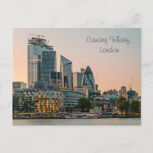 Canary Wharf London Architecture Postcard (Front)