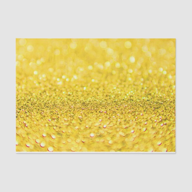 Canary Yellow Glitter Design  Tissue Paper (Front)