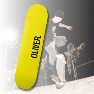 Canary Yellow Modern Name Classic Trendy Skateboard
