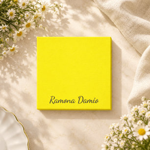 Canary Yellow Professional Minimalist Black Script Post-it Notes