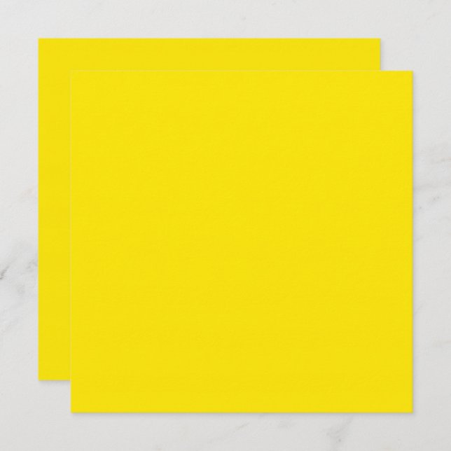 Canary Yellow Solid Colour  Card (Front/Back)
