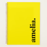 Canary Yellow Solid Colour Elegant Name  Planner<br><div class="desc">Canary Yellow Solid Colour | Custom,  Elegant and Minimalist Personalise Name</div>