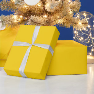 Canary Yellow. Solid Colour Fashion Trends Wrapping Paper