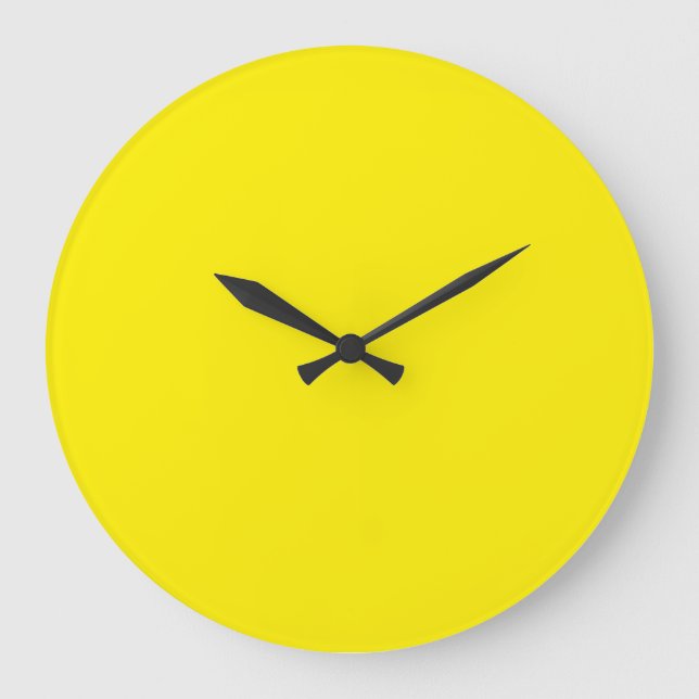 Canary Yellow Solid Colour Large Clock (Front)