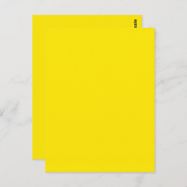 Canary Yellow Solid Colour  Postcard (Front/Back)