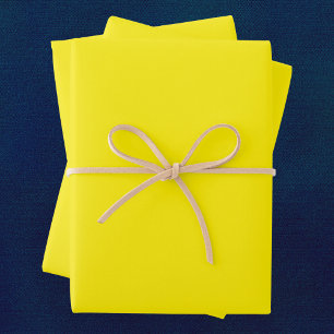 Canary Yellow Solid Colour Wrapping Paper Sheet
