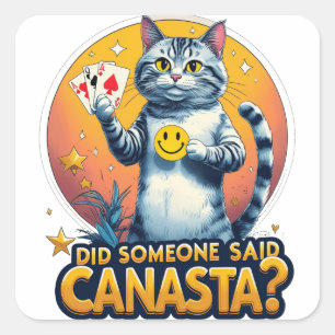 Canasta game Card Strategy Square Sticker