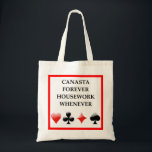 CANASTA TOTE BAG<br><div class="desc">canasta joke</div>