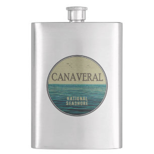 Canaveral National Seashore Florida Ocean Birds Hip Flask