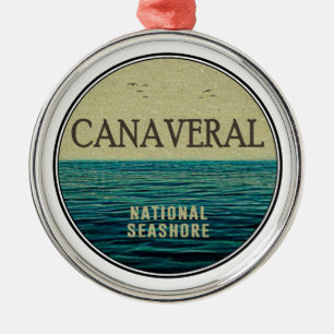 Canaveral National Seashore Florida Ocean Birds Metal Ornament