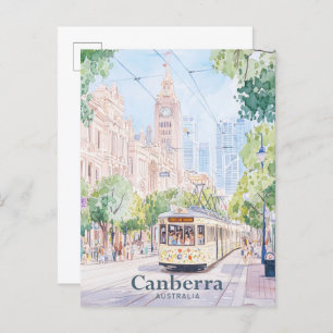 Canberra Australia Gouache Illustration Travel Postcard