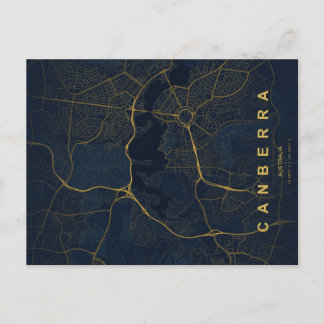 Canberra Australia Map Minimal Postcard