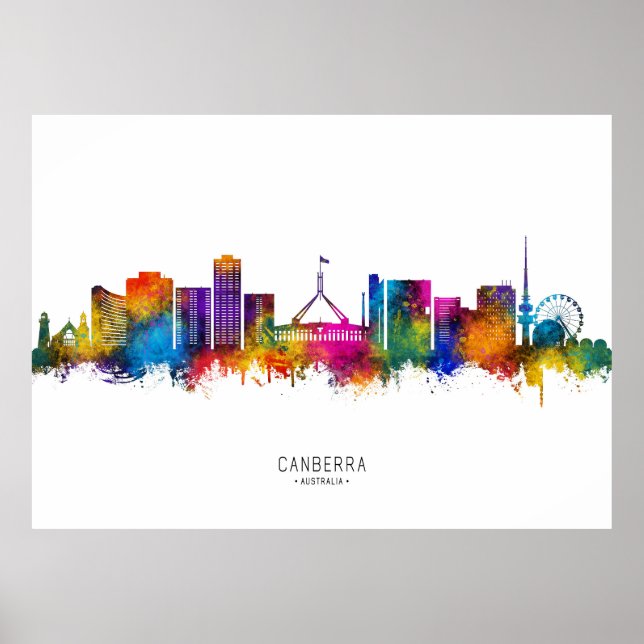 Canberra Australia Skyline Poster (Front)