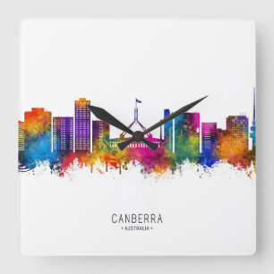 Canberra Australia Skyline Square Wall Clock