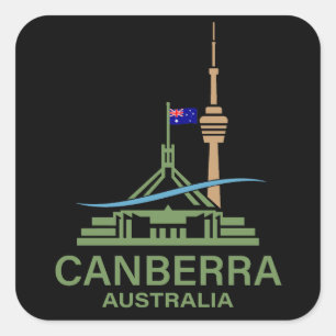 Canberra Australia Square Sticker