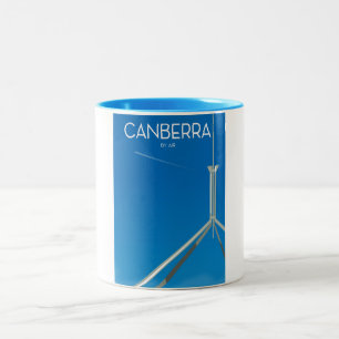 Canberra Australia travel poster Two-Tone Coffee Mug