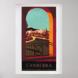 Canberra by Percy Trompf Vintage Travel Poster 1