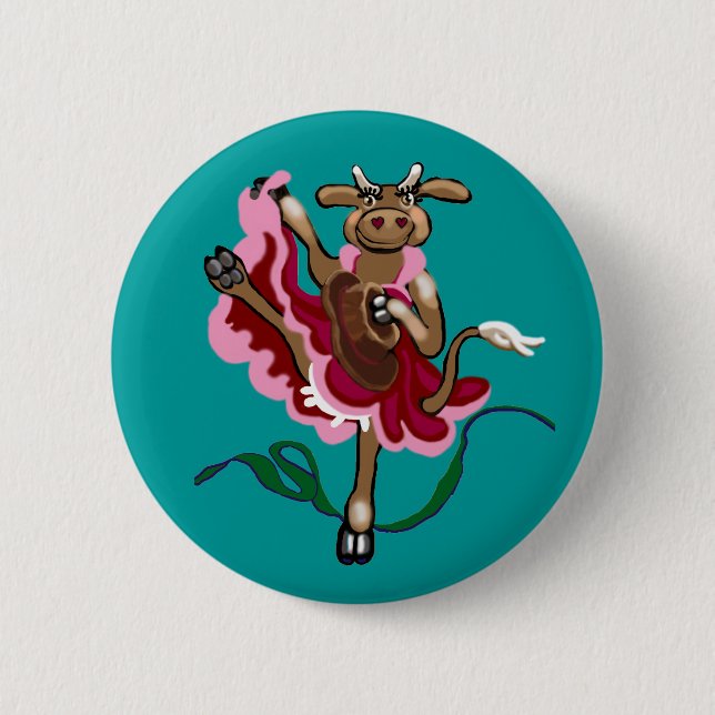 Cancan cowgirl 6 cm round badge (Front)