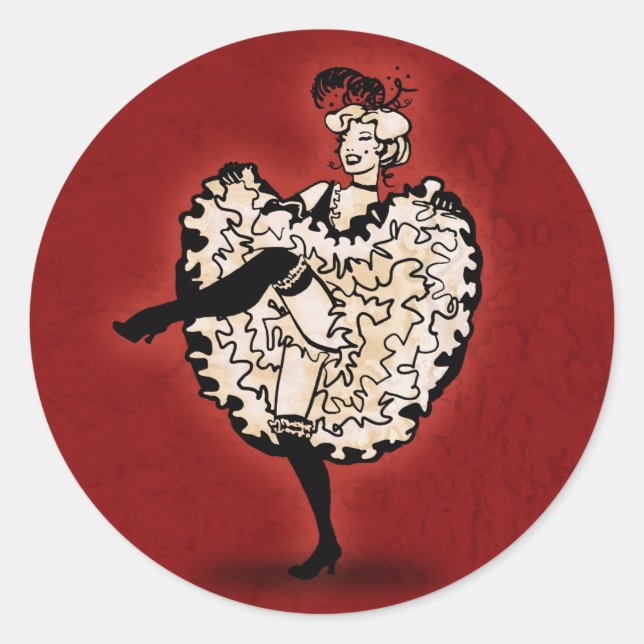 Cancan Dancer Classic Round Sticker (Front)