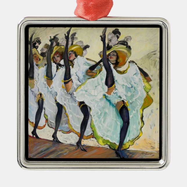 Cancan Dancers Metal Tree Decoration (Front)