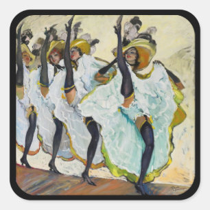 Cancan Dancers Square Sticker