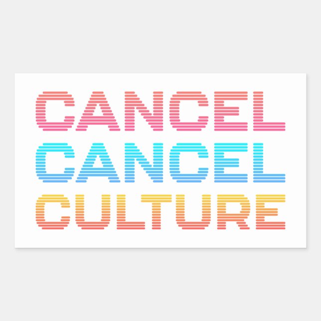 Cancel Cancel Culture Meme Custom Background Colou Rectangular Sticker (Front)