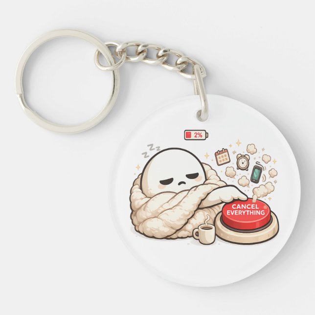 Cancel Everything 2% Battery  Key Ring (Front)