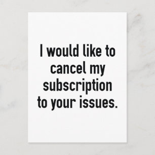 Cancel My Subscription Postcard