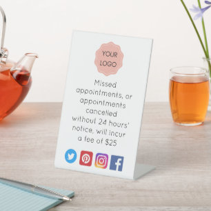 Cancelation notice for salon or spa pedestal sign