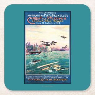 Cancelled Float Plane Promotional Poster Square Paper Coaster