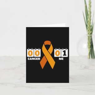 Cancer 0 Me 1 Orange Ribbon Leukaemia Blood Cancer Card