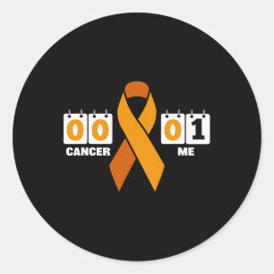Cancer 0 me 1 orange ribbon leukaemia blood cancer classic round sticker