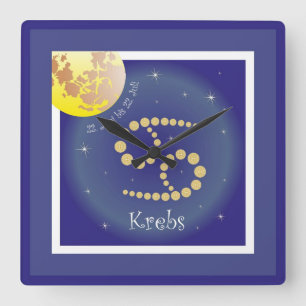 Cancer 22 June to 22 July Square Wall Clock