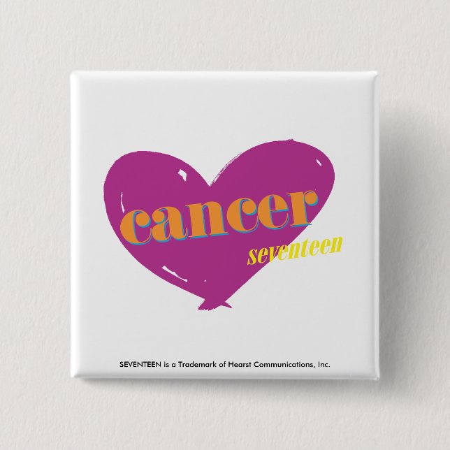 Cancer 2 15 cm square badge (Front)
