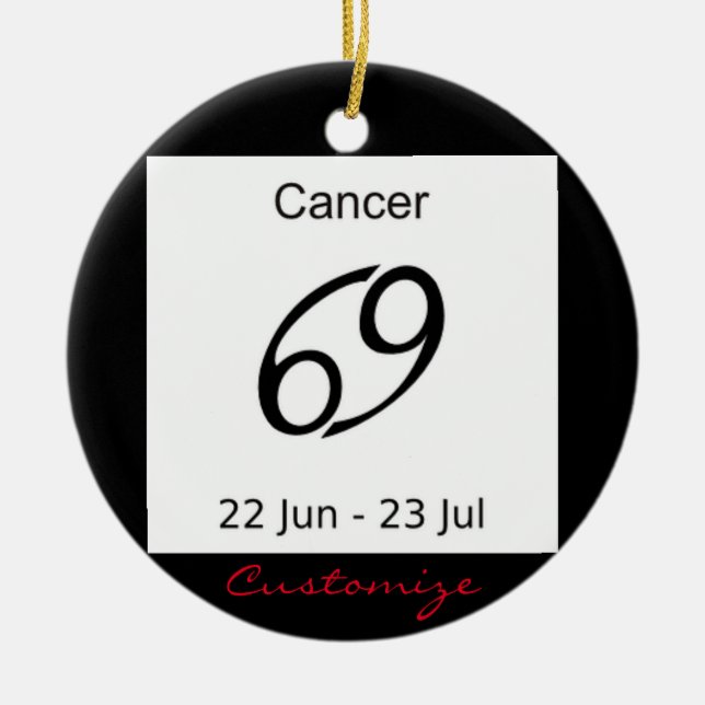 Cancer 69 Zodiac Sign Thunder_Cove Ceramic Ornament (Front)
