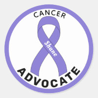 Cancer Advocate Ribbon White Round Sticker