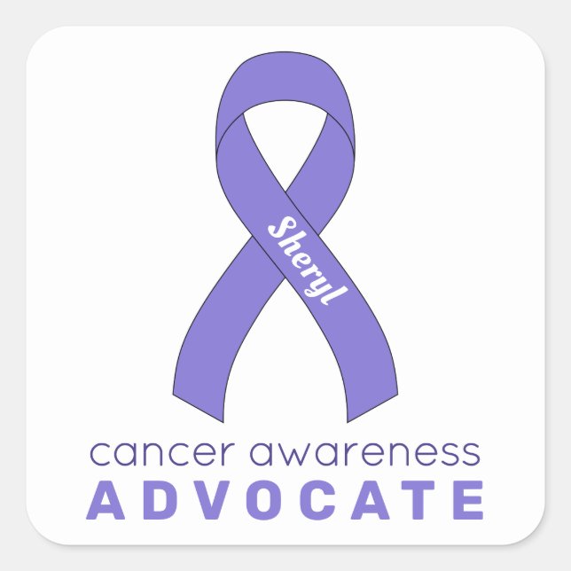 Cancer Advocate White Square Sticker (Front)