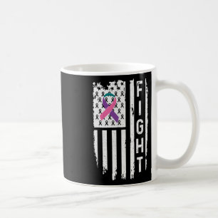 Cancer American Flag Awareness  Coffee Mug