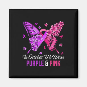 Cancer And Domestic Violence Awareness Butterfly 1 Magnet