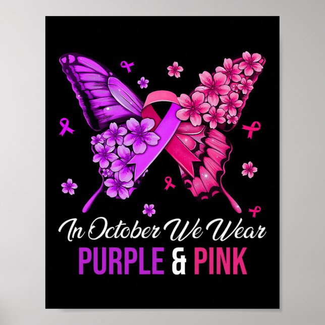Cancer And Domestic Violence Awareness Butterfly 1 Poster (Front)